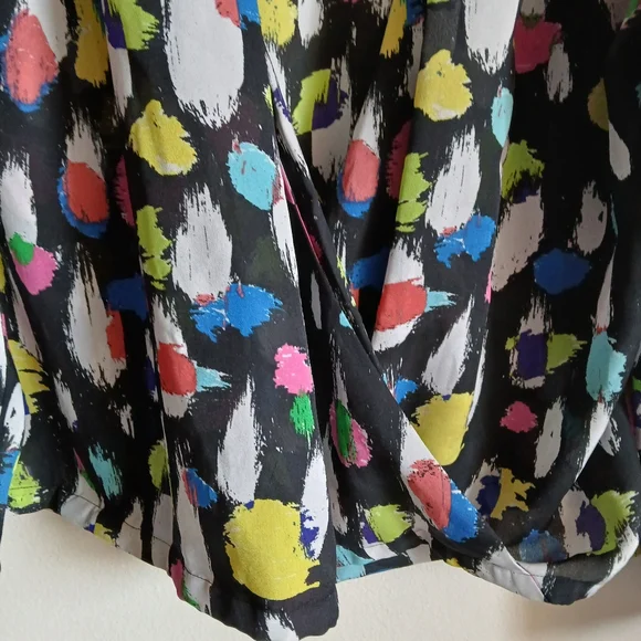 LIZ CLAIBORNE Faux Wrap Blouse Multicolor Size XL - Picture 3 of 11